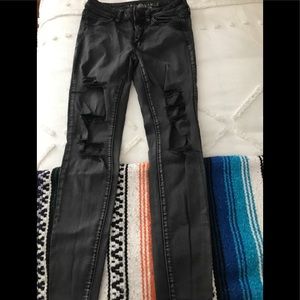 AEO Black Ripped Jeggings